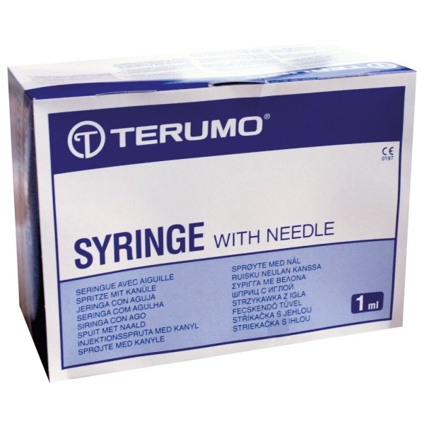 Seringues 3 pièces avec aiguille 1 ml TERUMO