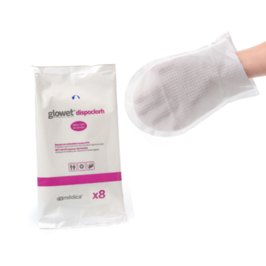 Gant de toilette imprégné de chlorhexidine à 2 %