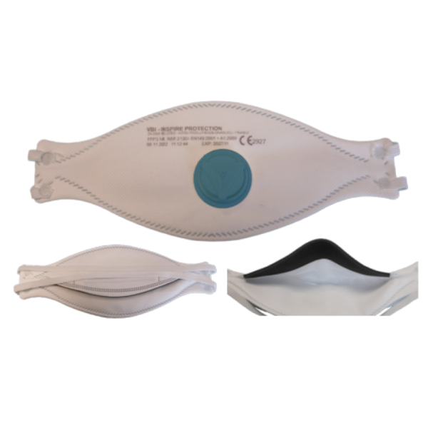 Masques de protection respiratoire FFP3 3 pans avec valve - élastique tête