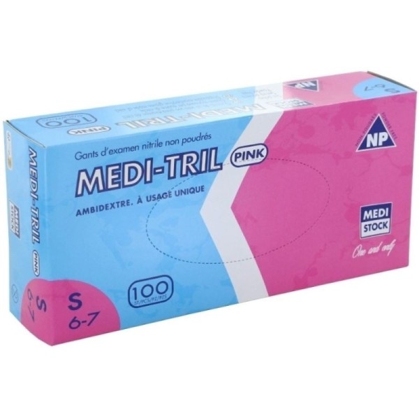 GANTS D'EXAMEM NITRILE ROSE